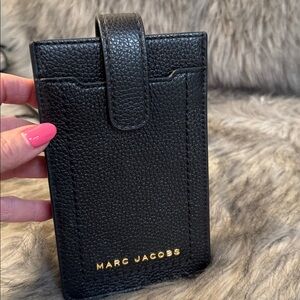 Marc Jacobs Textured Black Phone Holder-Crossbody Bag